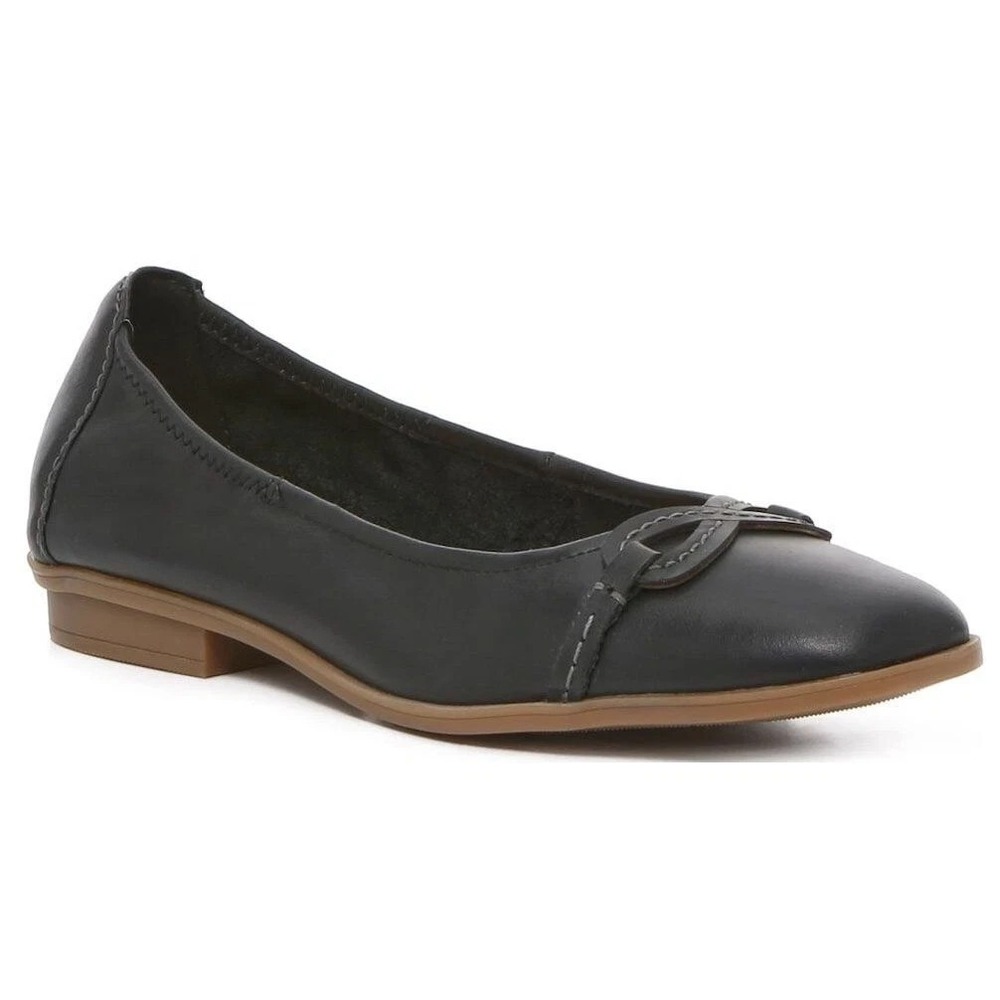 Clarks Lyrical Rhyme Leather Flat Shoes Women's Size‎ 6.5 M NWOT Black